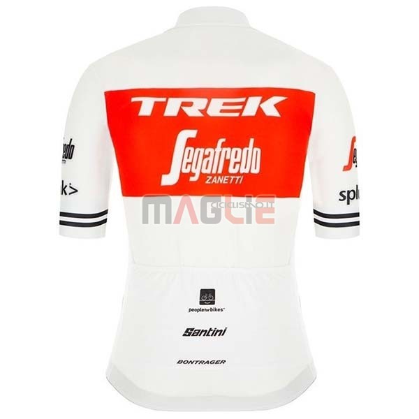 Maglia Trek Segafredo Manica Corta 2019 Bianco Rosso